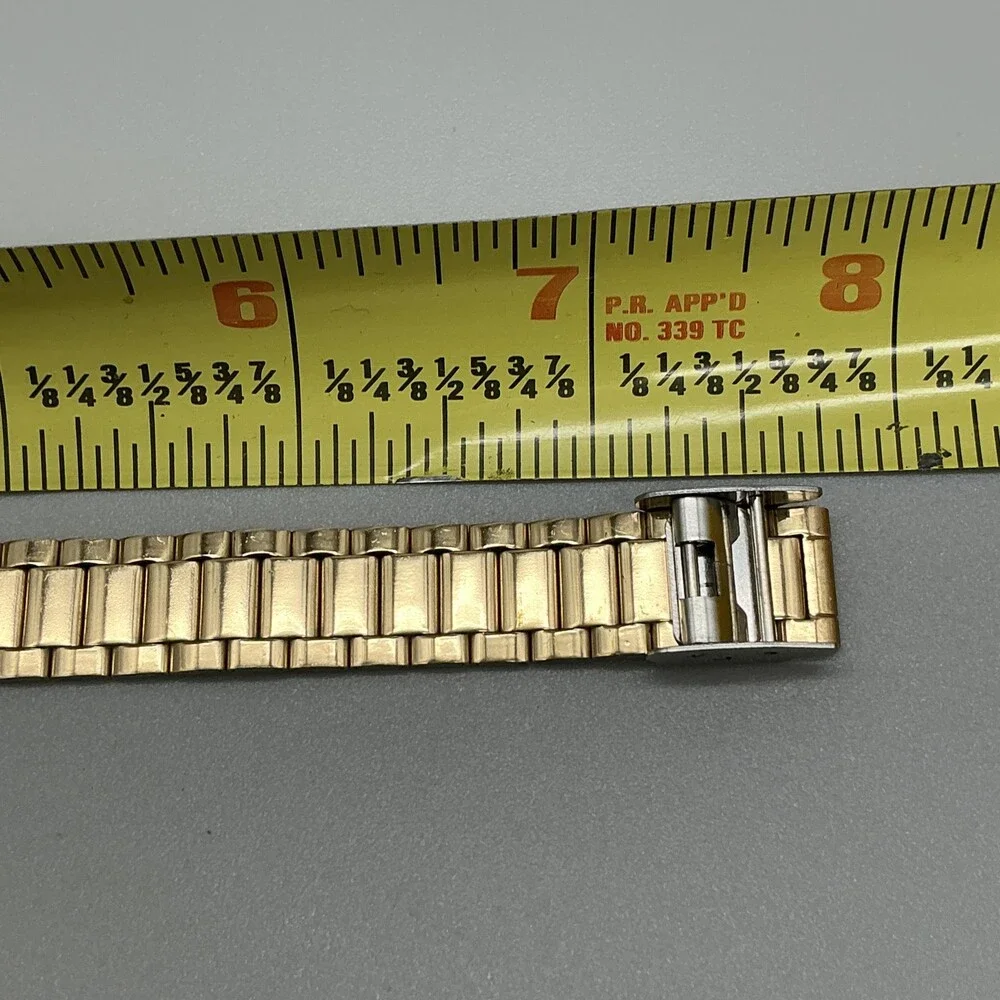 Vintage Lorus V810 Womens Watch 16mm Gold Dial Gold Tone Bracelet New Battery